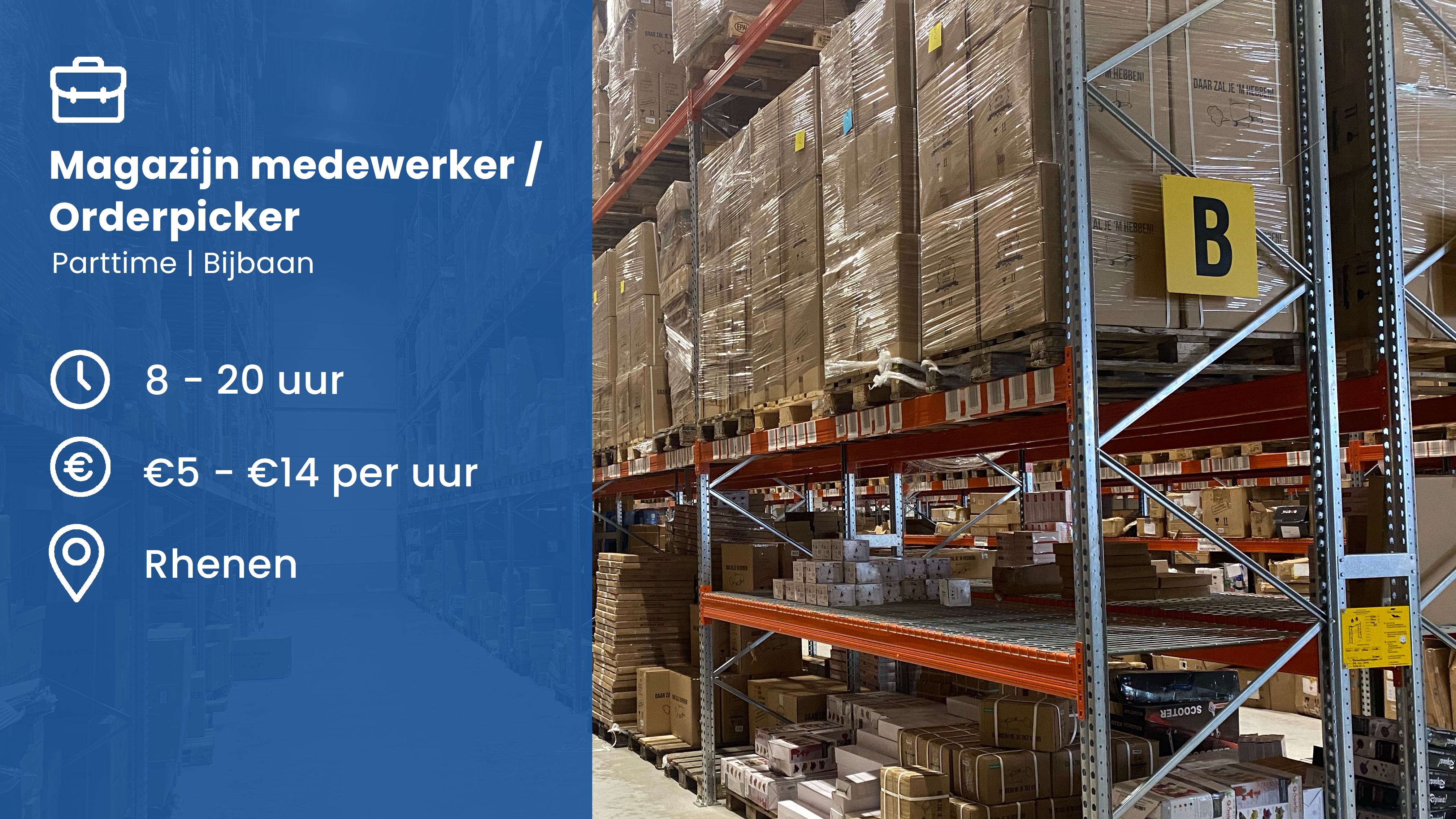 Magazijnmedewerker / orderpicker (parttime)